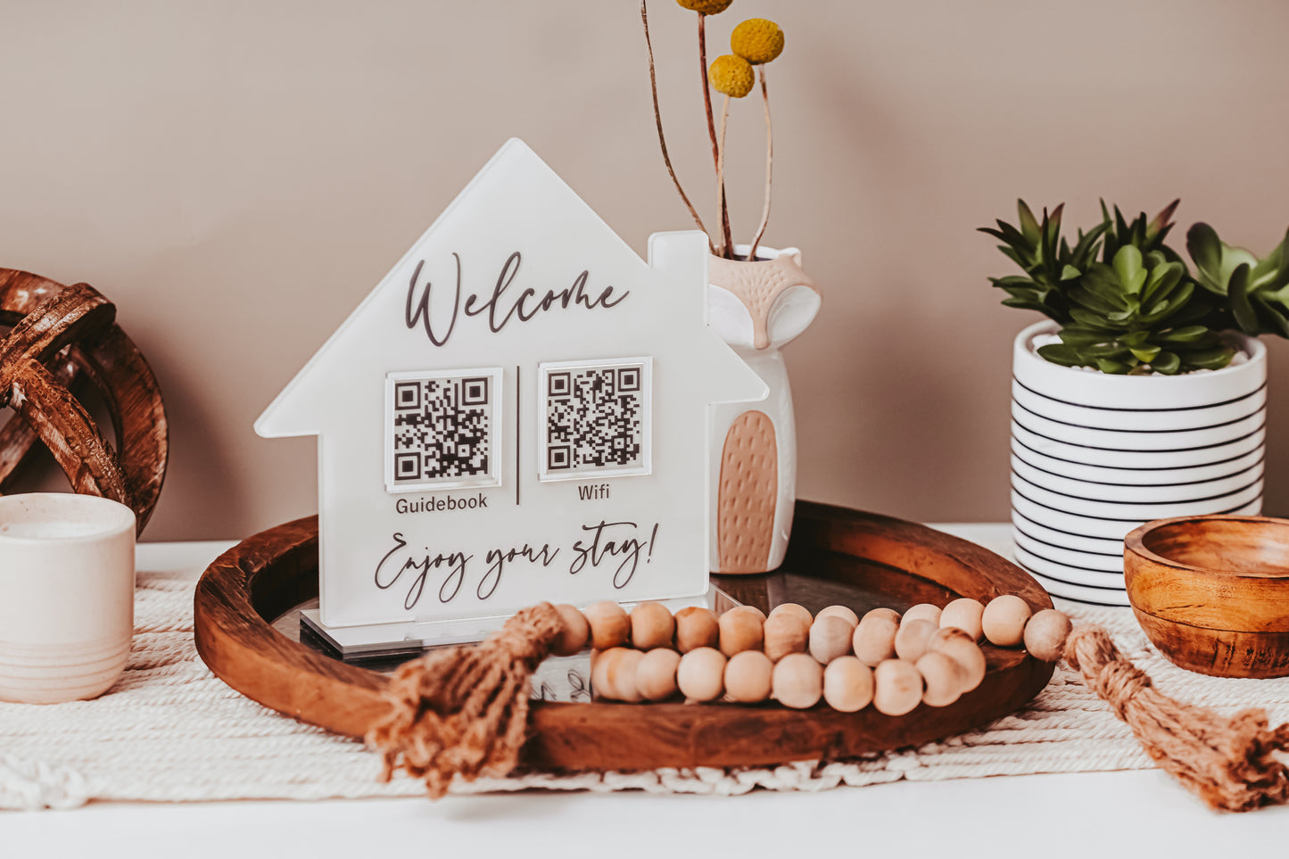 Guidebook and Wifi Welcome Sign