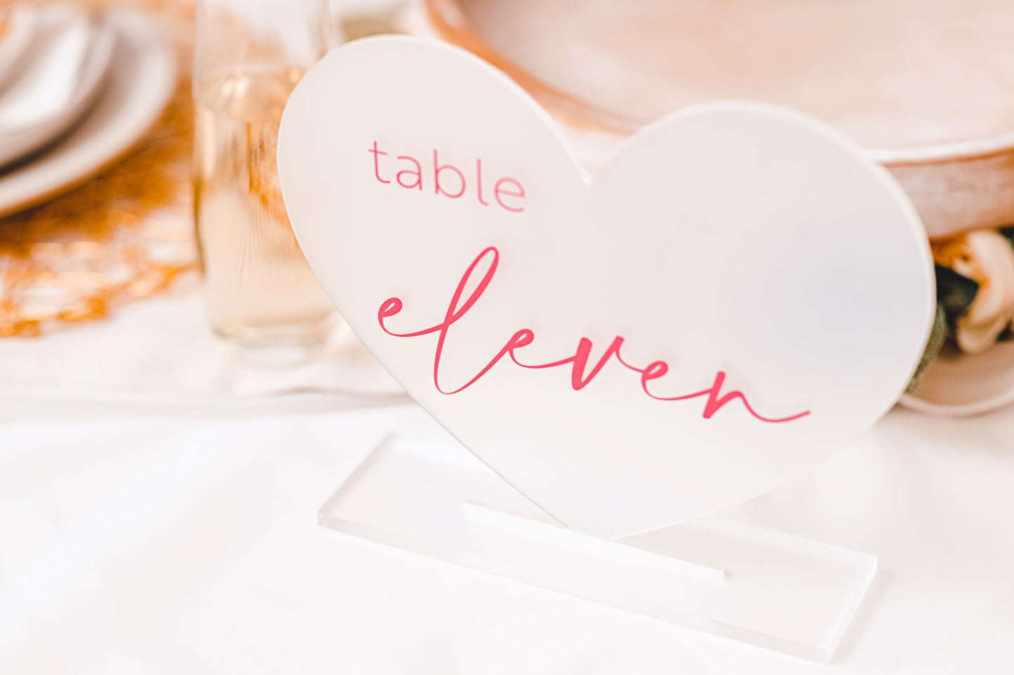 Heart Shaped Table Numbers