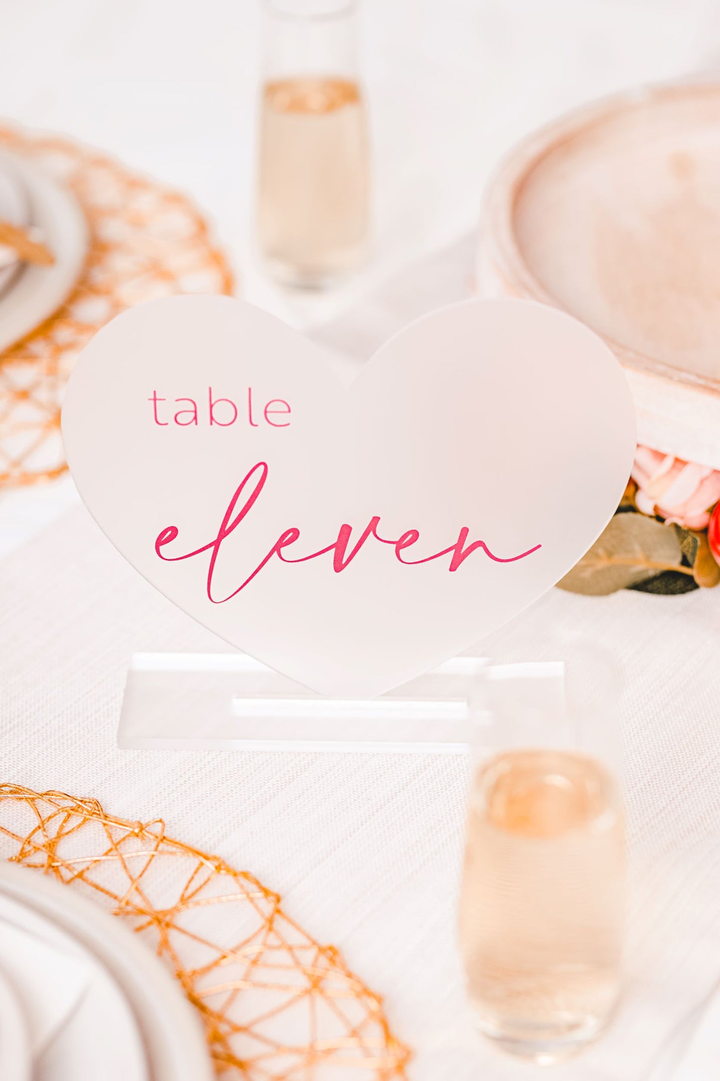 Heart Shaped Table Numbers