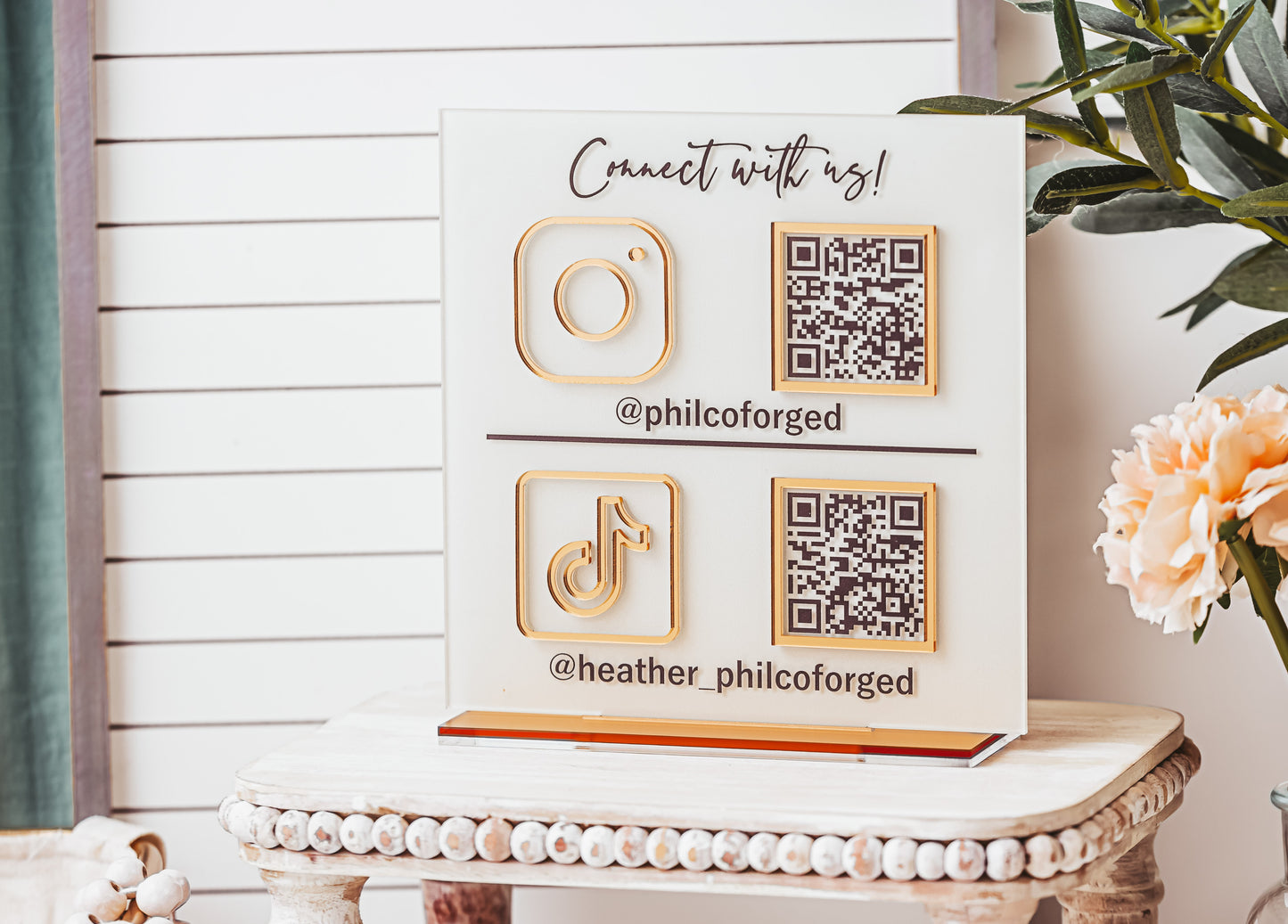 QR Code Social Media/Payment Sign, Custom Color