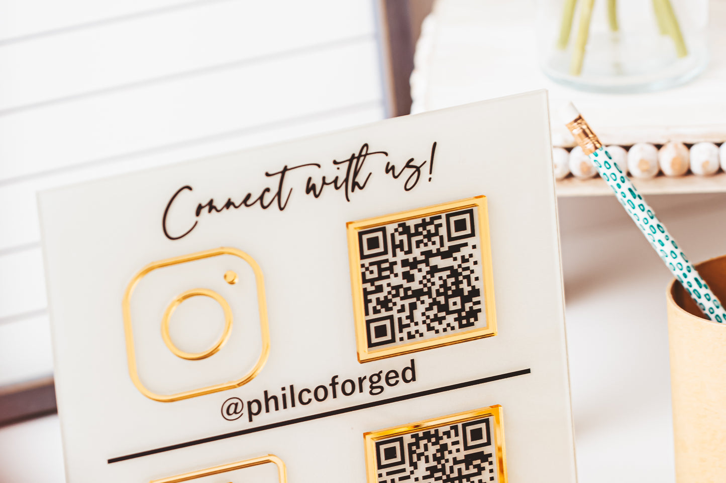 QR Code Social Media/Payment Sign, Custom Color