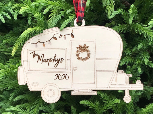 Personalized Camper Christmas Ornament