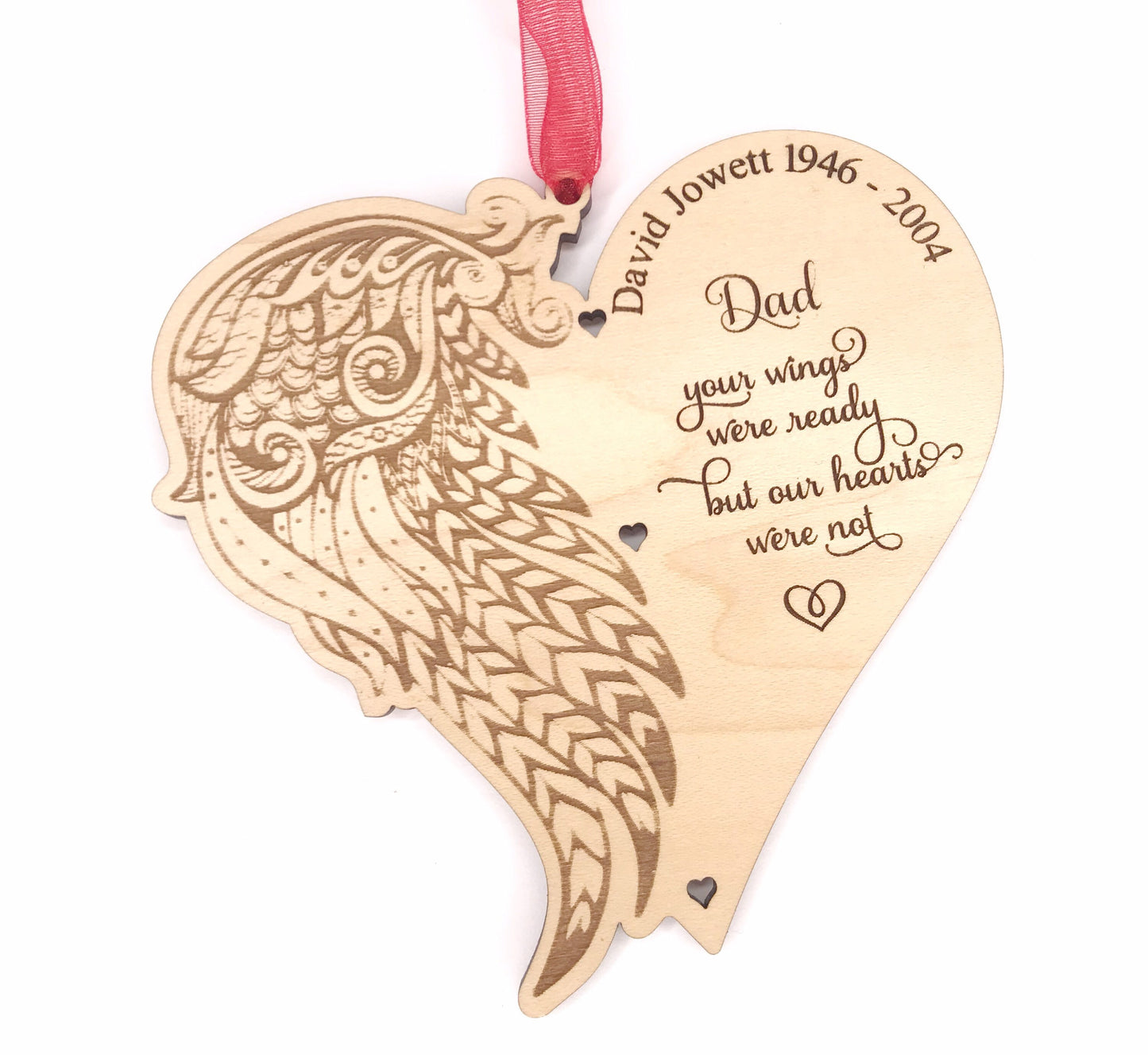 Memorial Christmas Ornament, Angel Wings