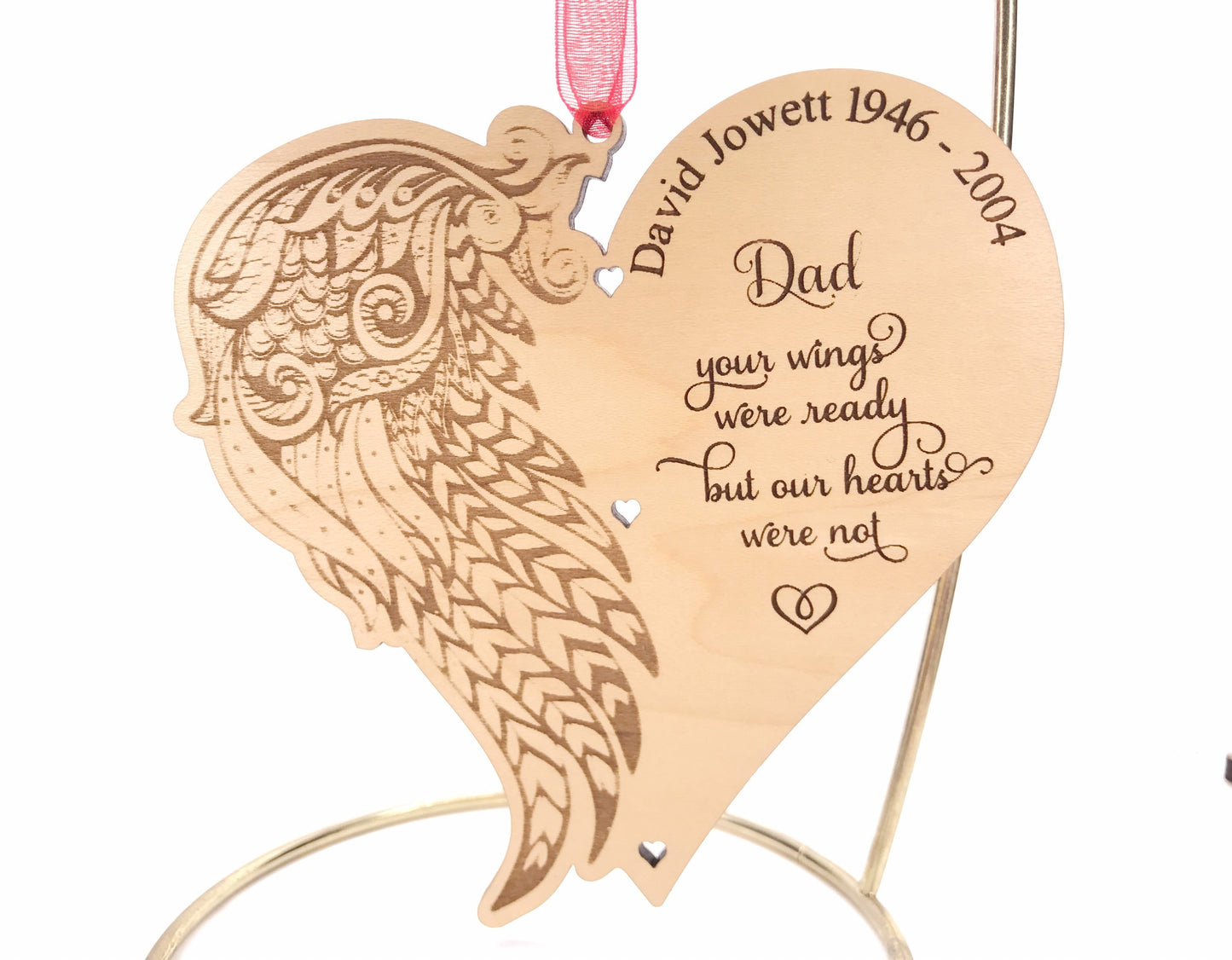 Memorial Christmas Ornament, Angel Wings