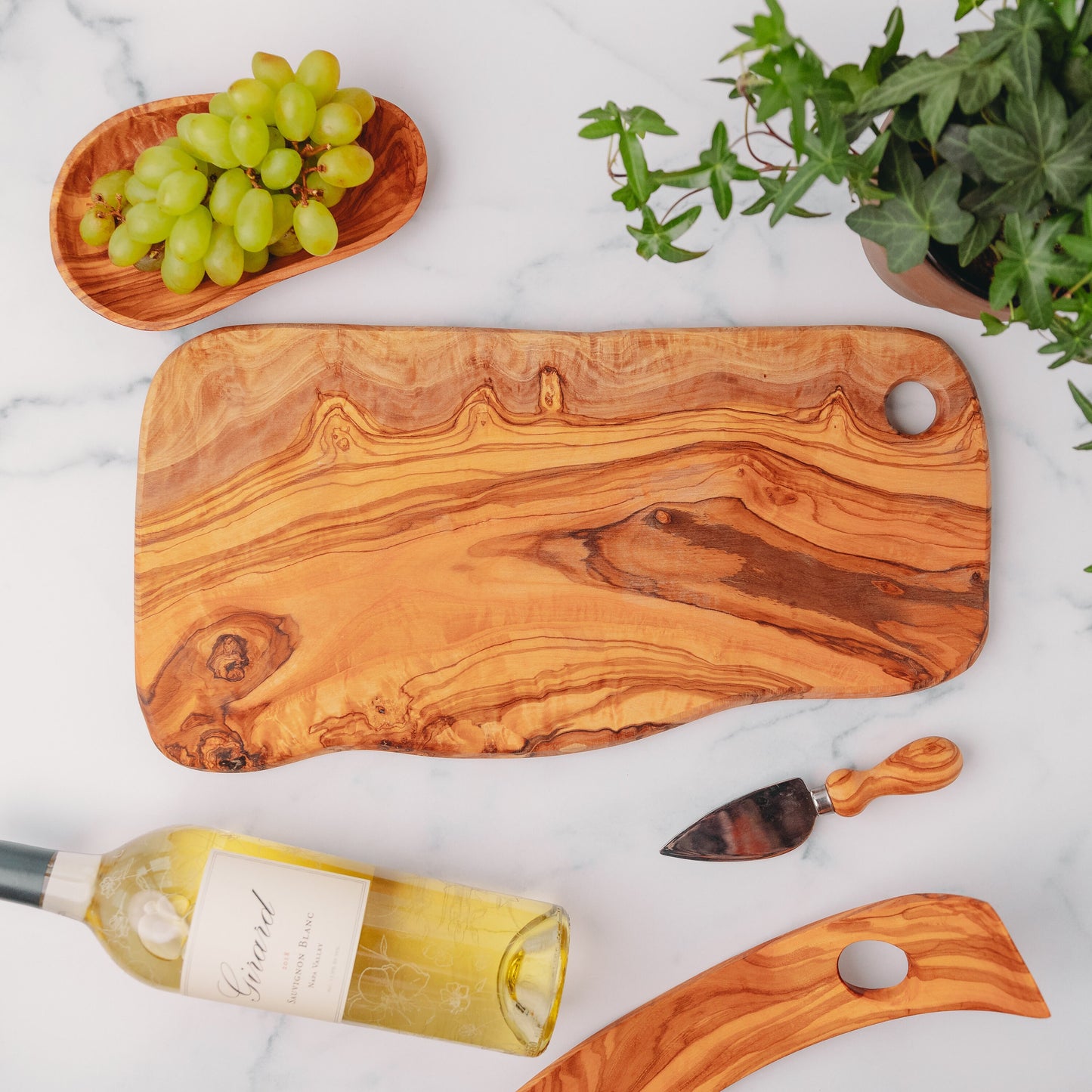 Olive Wood Charcuterie Board and Accessories