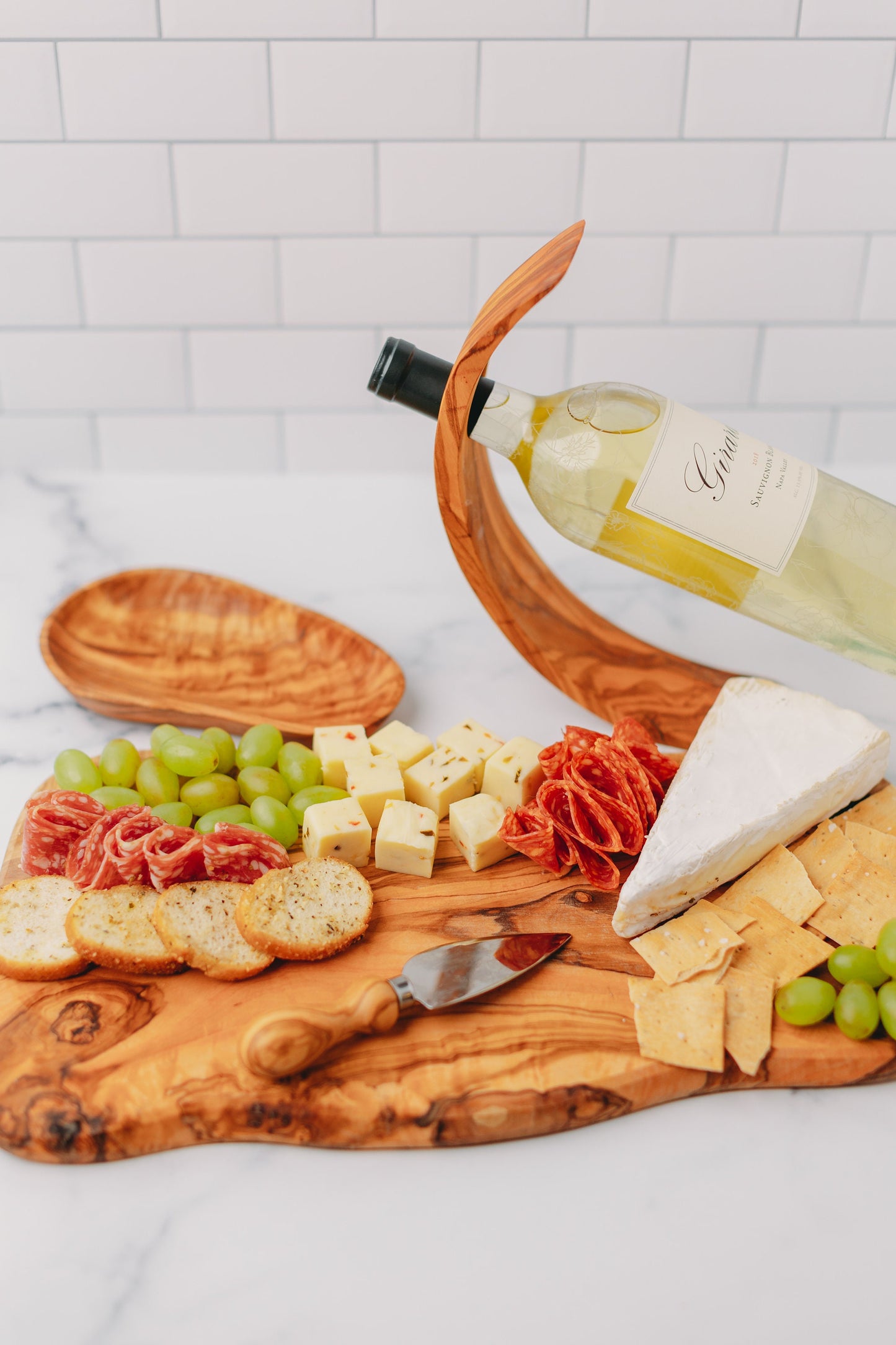 Olive Wood Charcuterie Board and Accessories