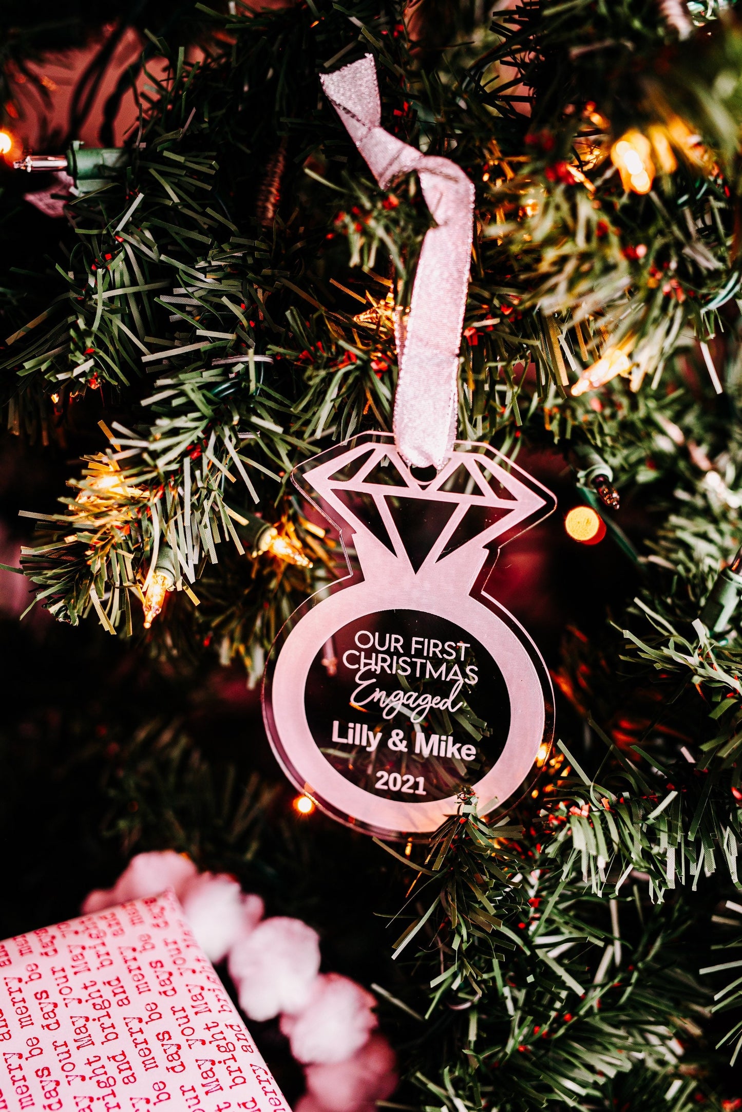 Engagement Ring Christmas Ornament