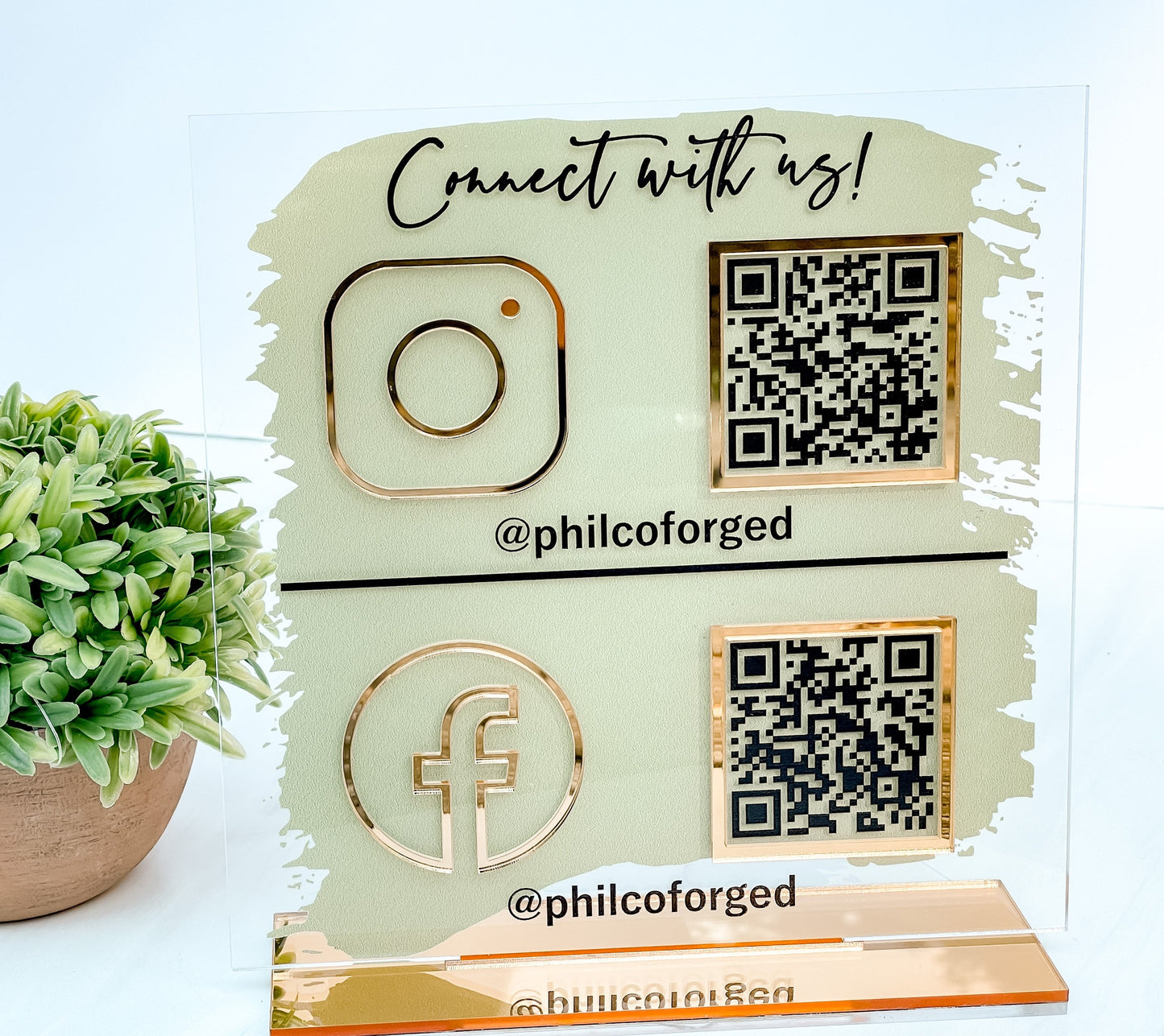 QR Code Social Media/Payment Sign, Custom Color