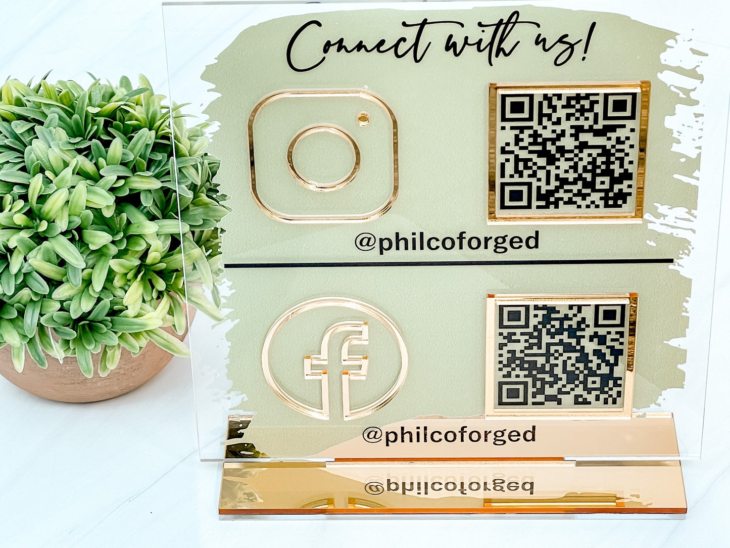 QR Code Social Media/Payment Sign, Custom Color