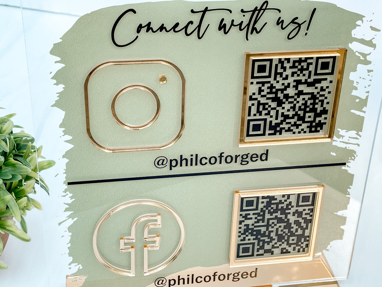 QR Code Social Media/Payment Sign, Custom Color