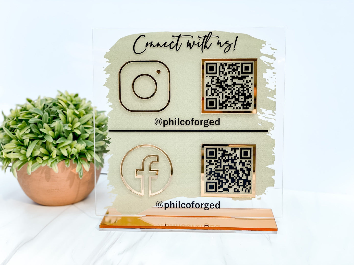 QR Code Social Media/Payment Sign, Custom Color