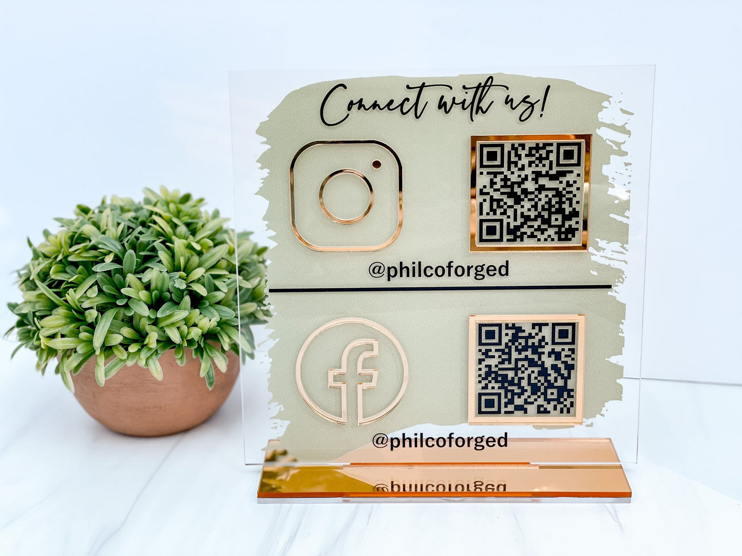 QR Code Social Media/Payment Sign, Custom Color