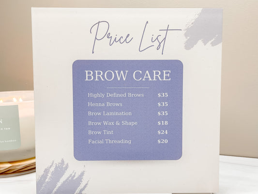 Price List Sign