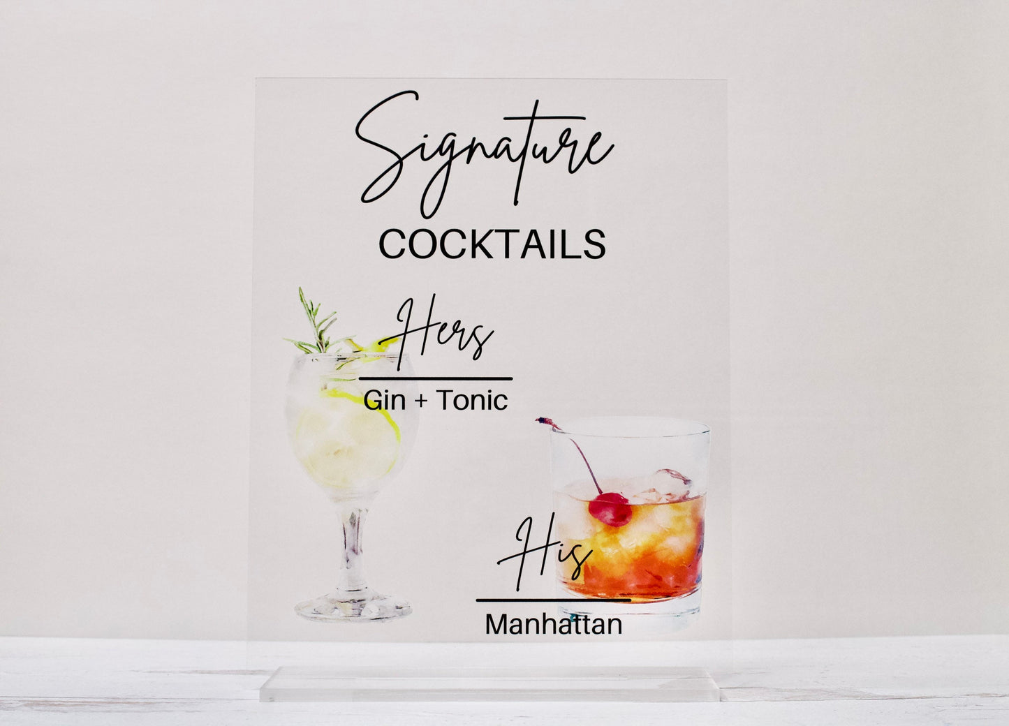 Signature Cocktails Sign