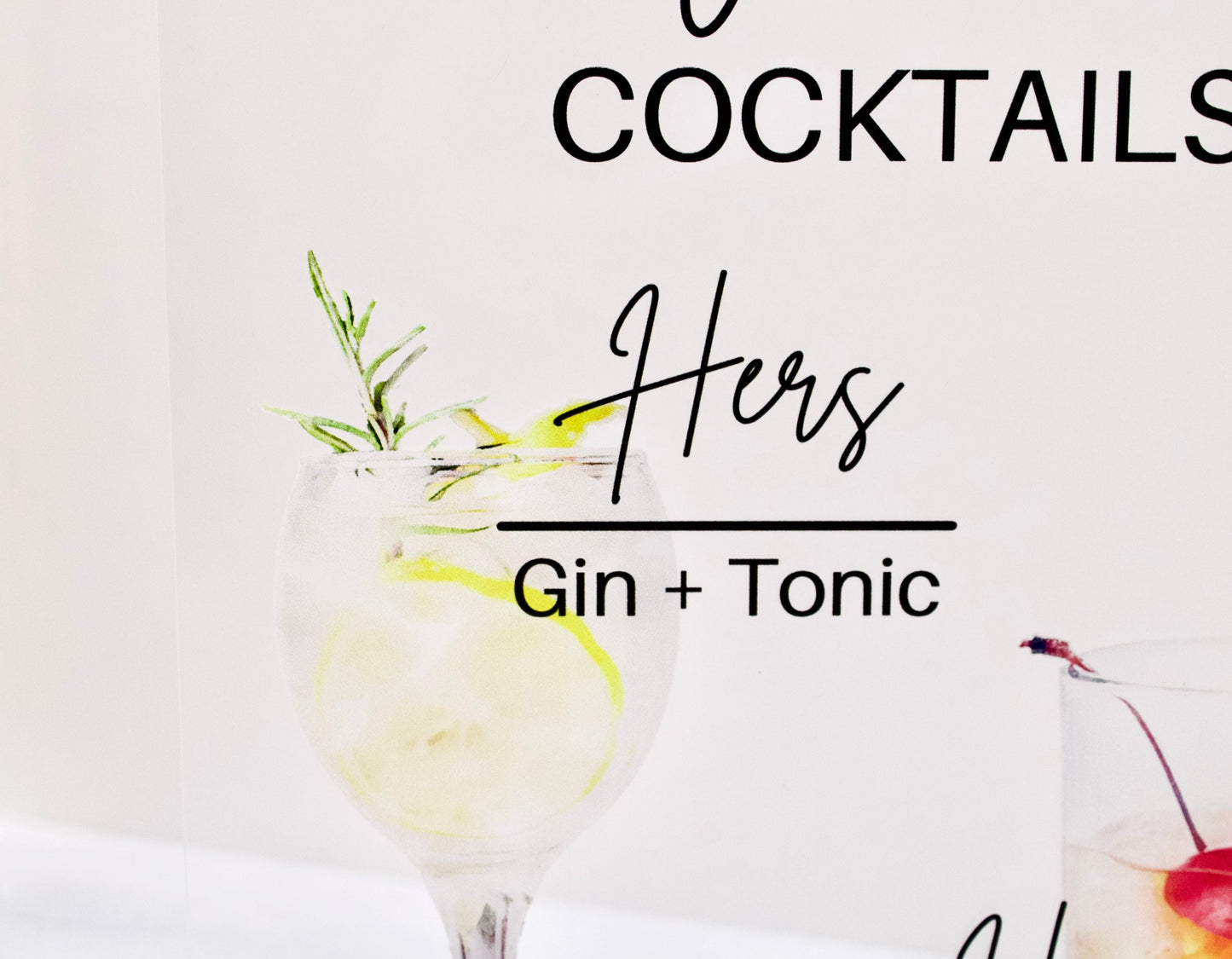 Signature Cocktails Sign