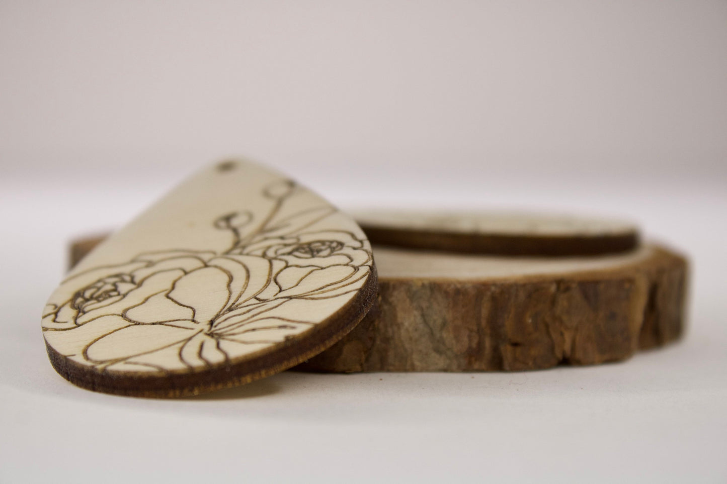 Peony Teardrop Wood Earring Blanks