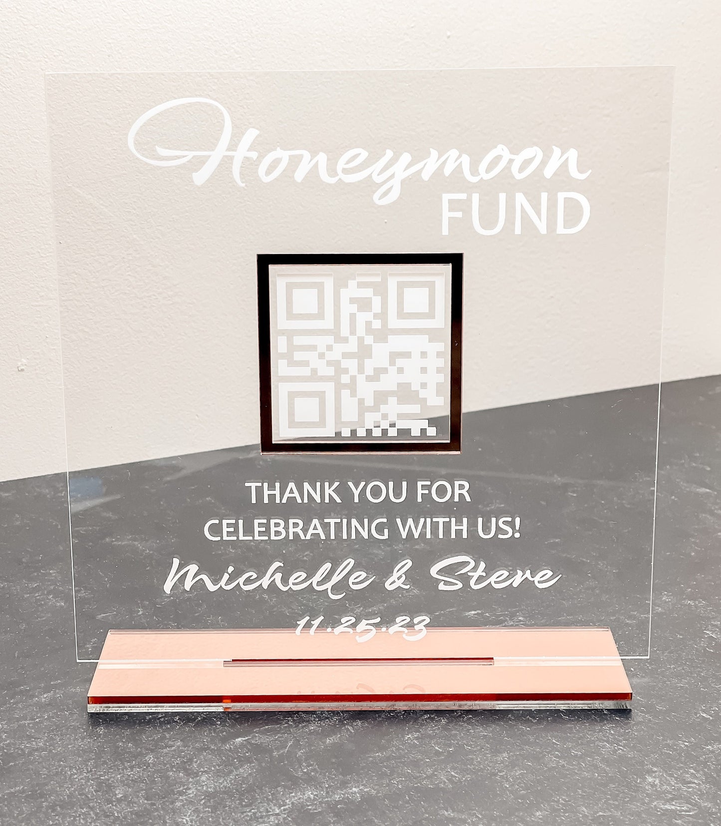 Honeymoon Fund QR Code Sign