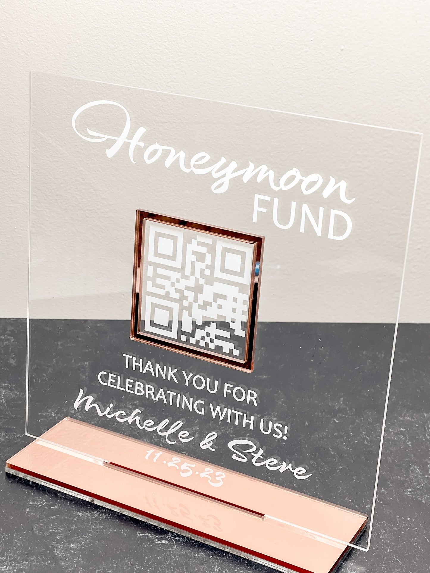 Honeymoon Fund QR Code Sign