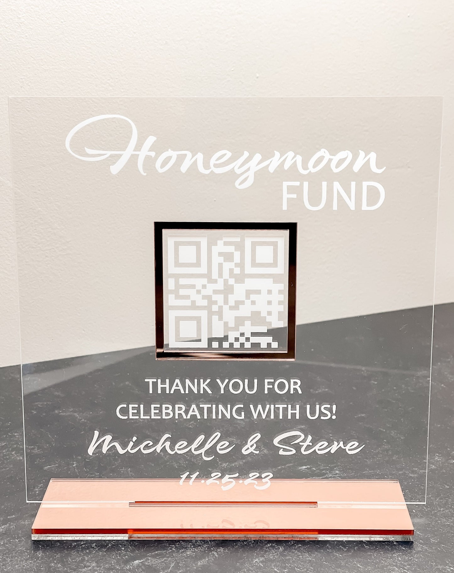 Honeymoon Fund QR Code Sign