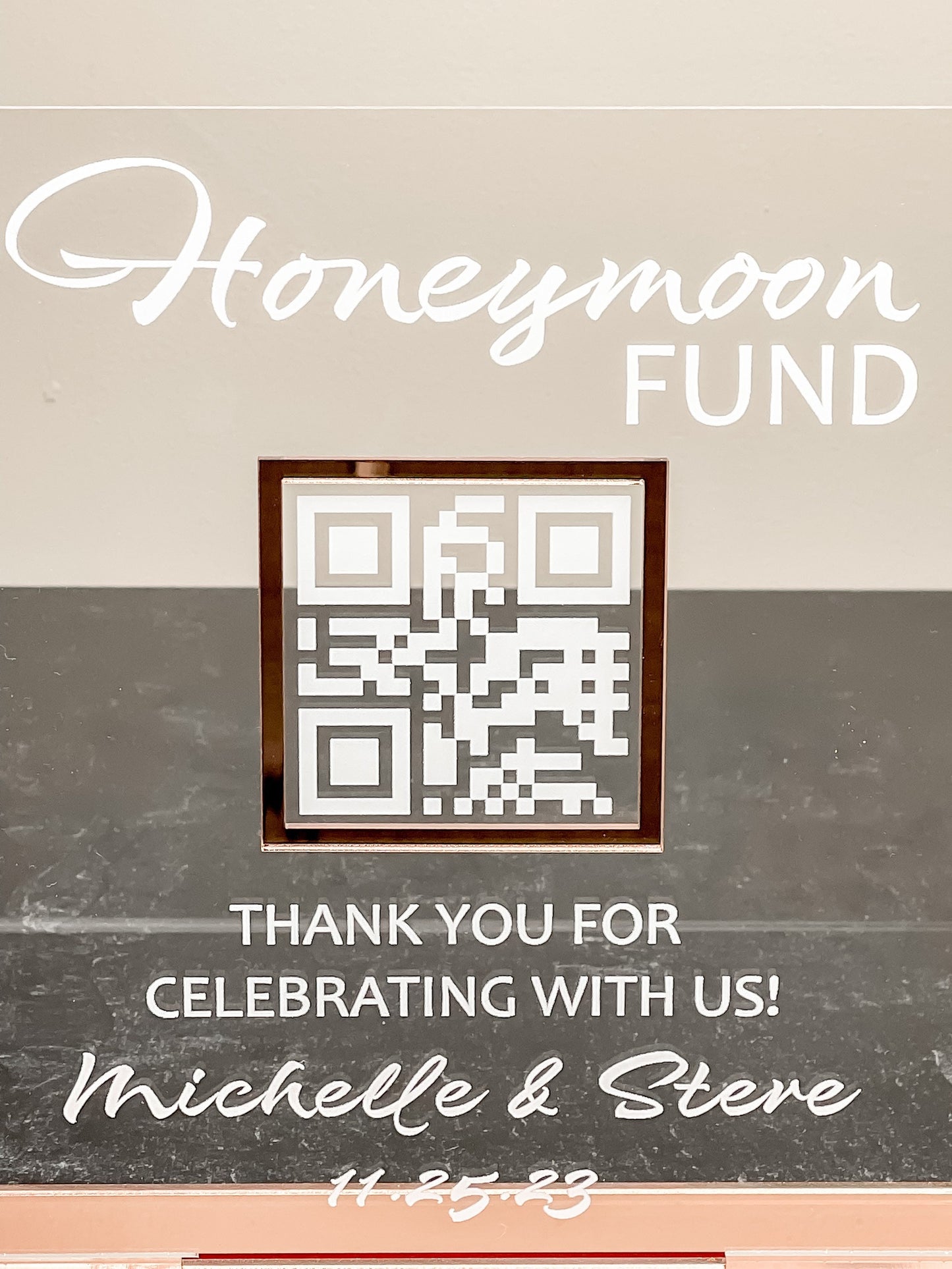 Honeymoon Fund QR Code Sign