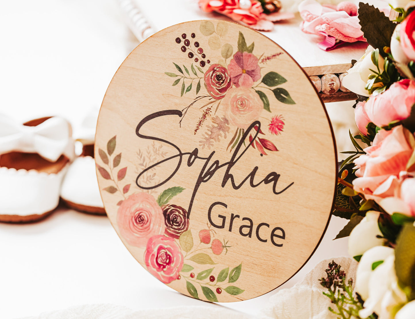 Baby Name Sign, Floral Sign