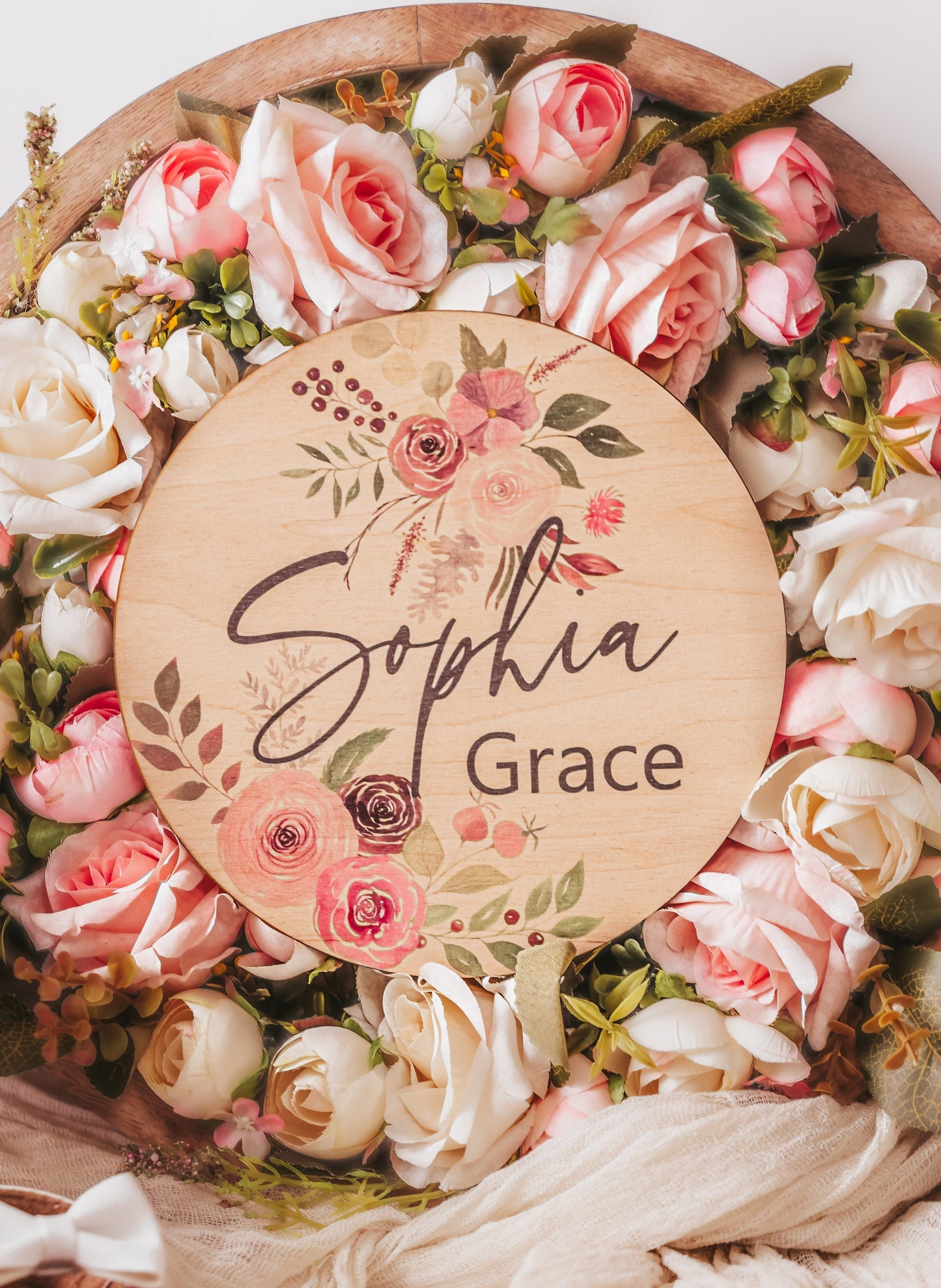 Baby Name Sign, Floral Sign