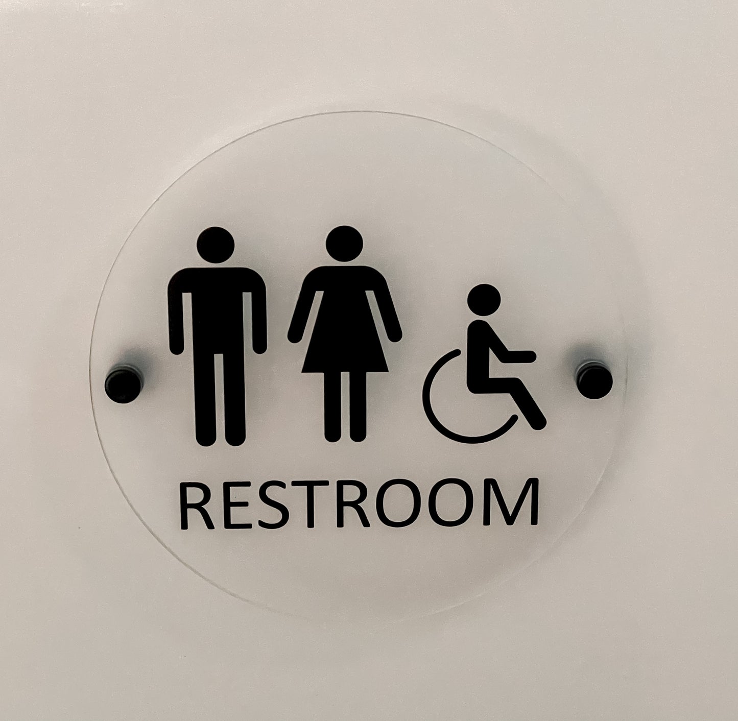 Restroom Sign with Standoffs