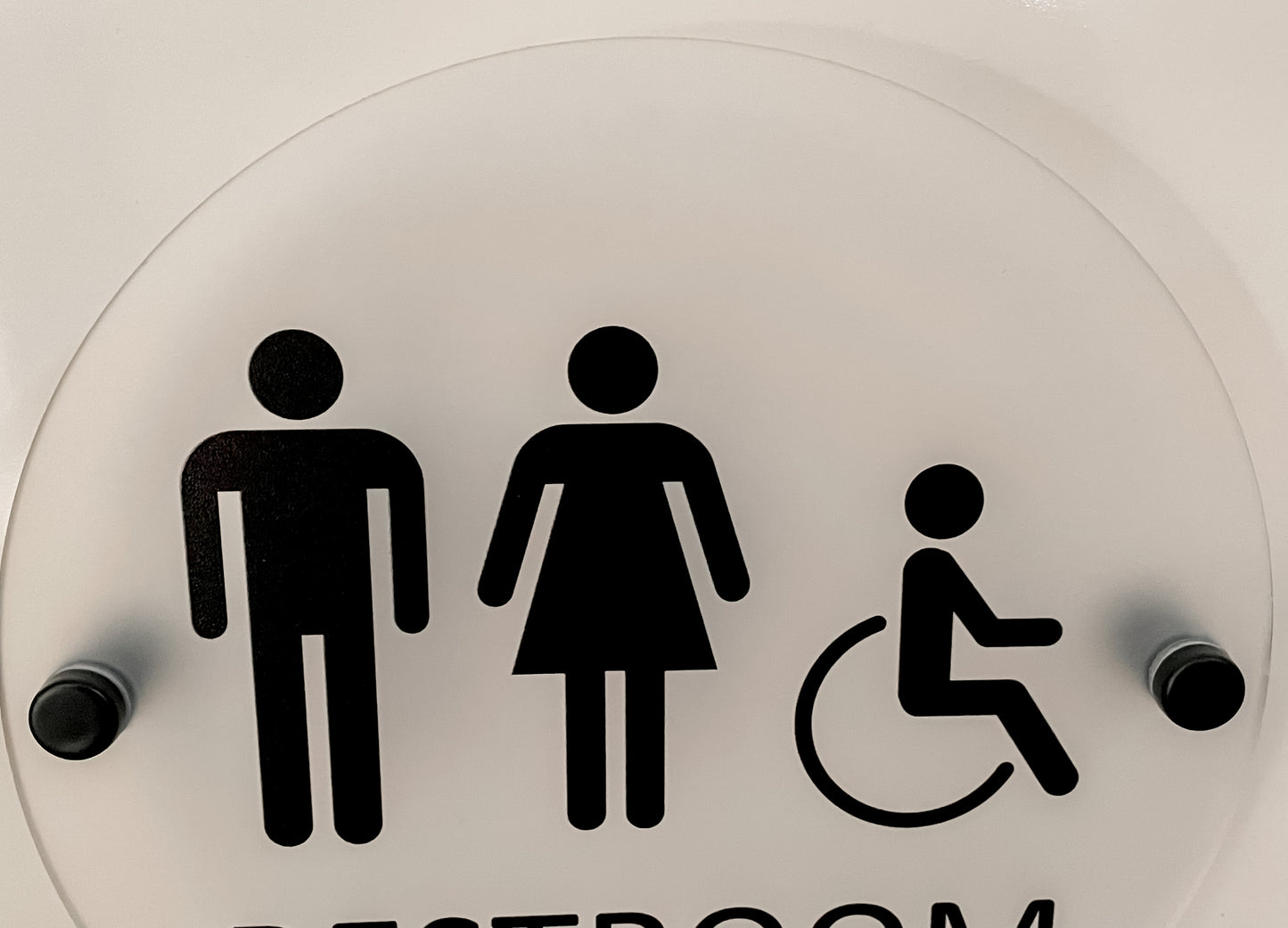 Restroom Sign with Standoffs