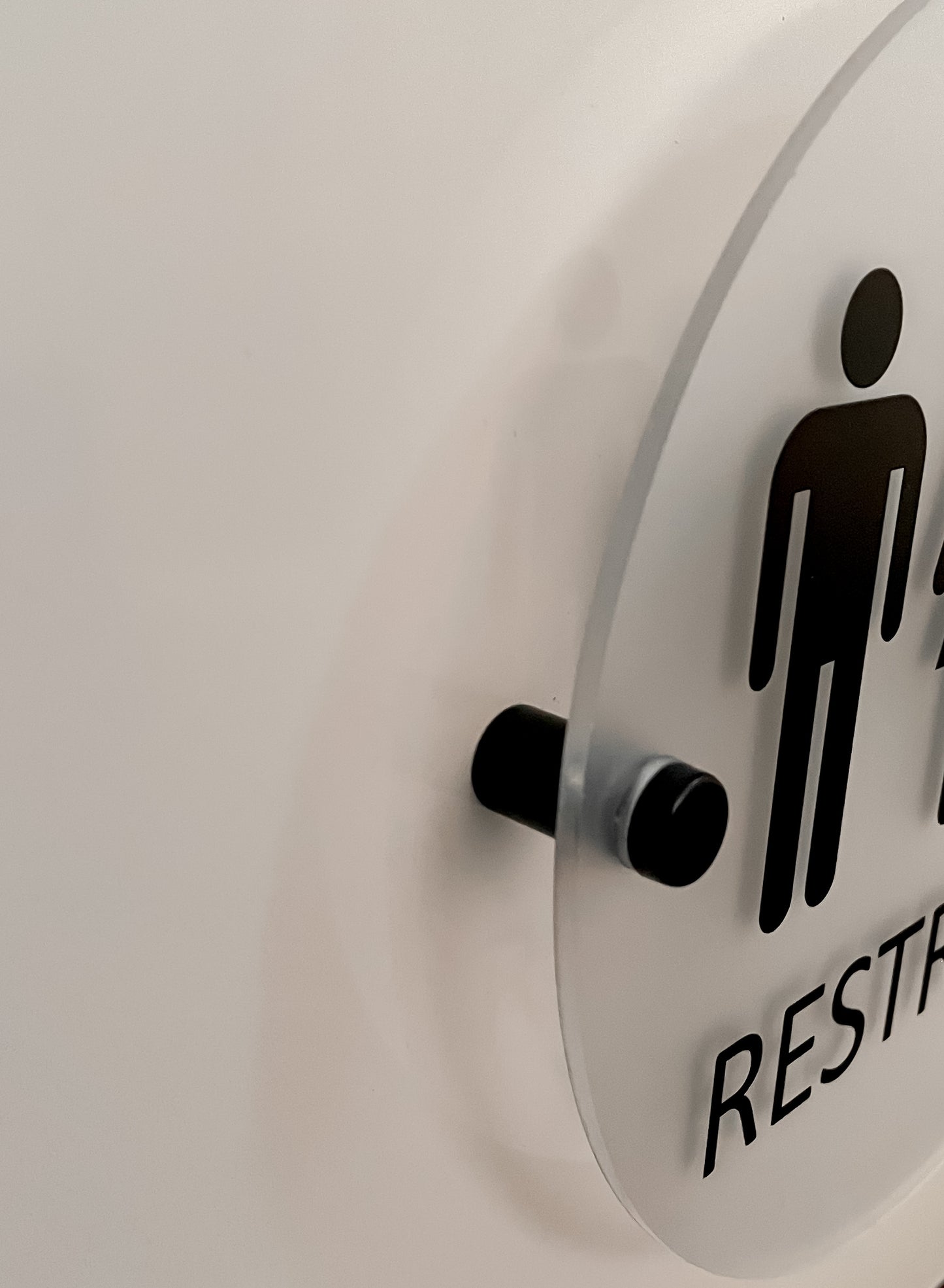 Restroom Sign with Standoffs