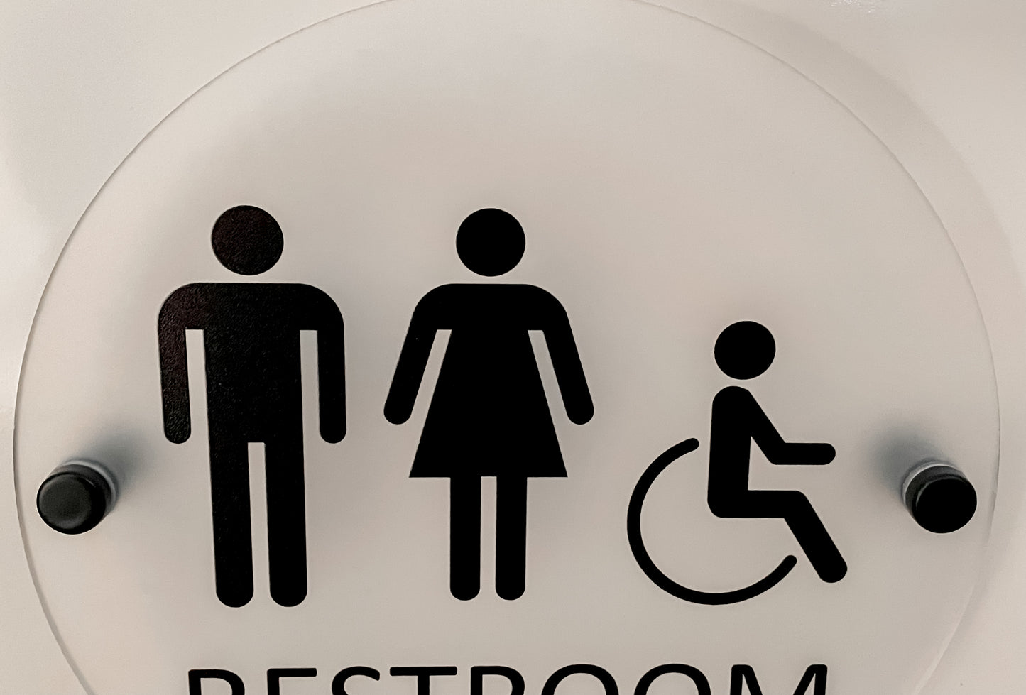 Restroom Sign with Standoffs